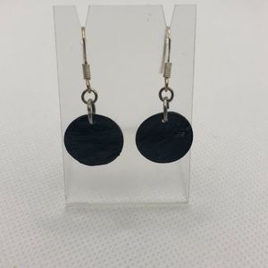 Black Disc Earrings